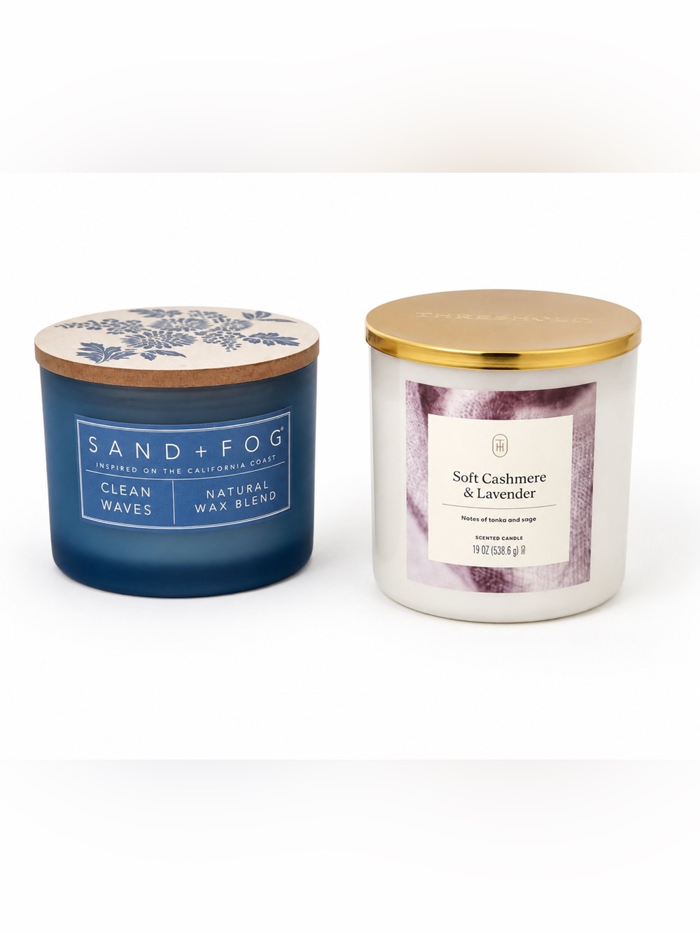 Threshold Blue and White Decorative Jar Candle Duo